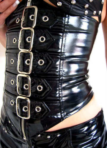 Classic Fetish Vinyl Waist Cincher - Black