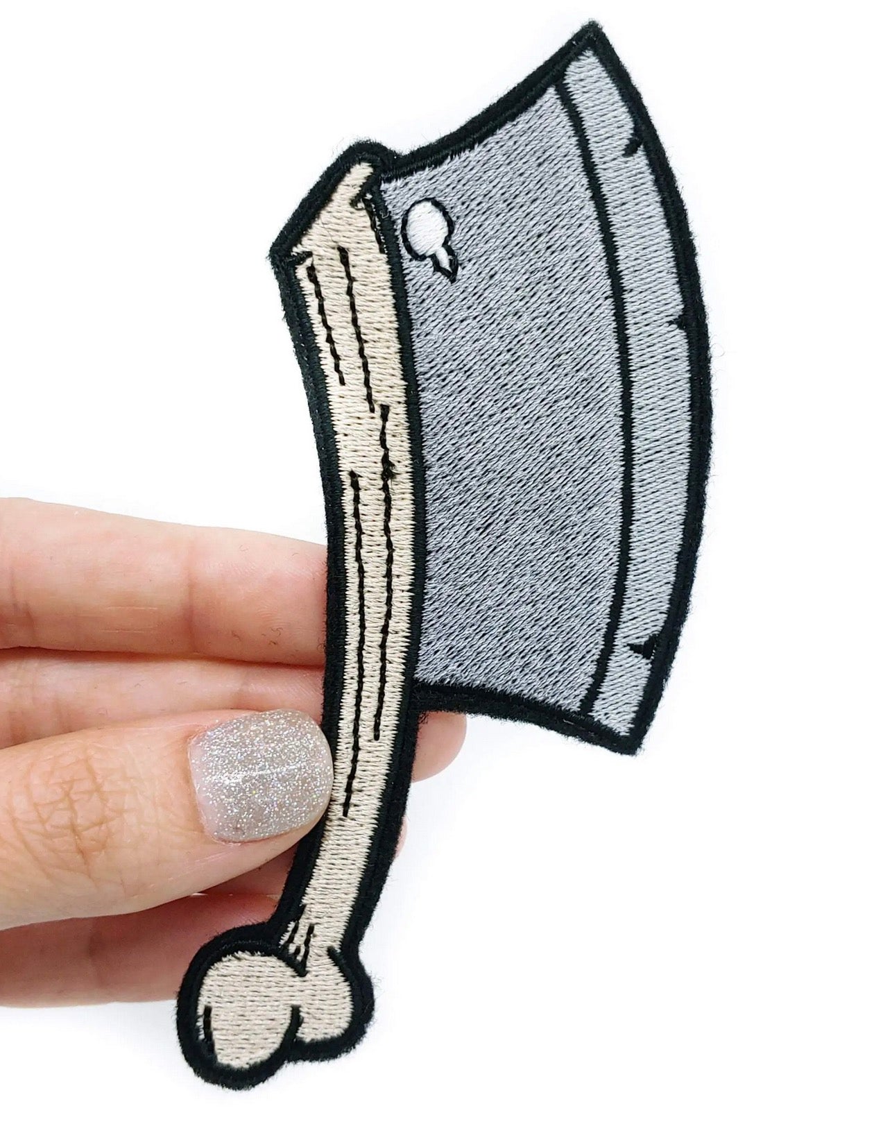 Meat Cleaver Iron On Embroidered Patch