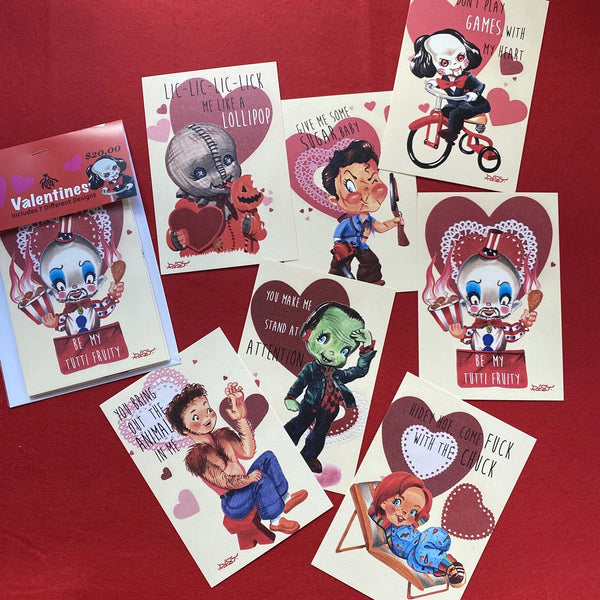 Horror Valentine Cards - Set 3