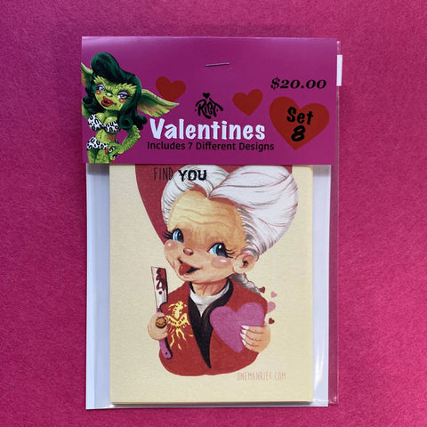 Horror Valentine Cards - Set 8