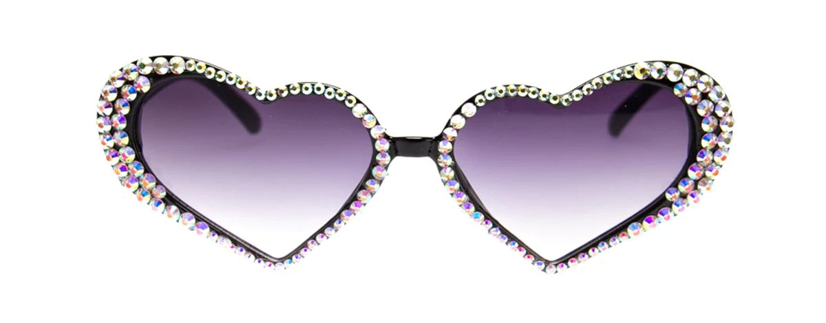 Queen of Hearts - Diamond and Black Sunglasses
