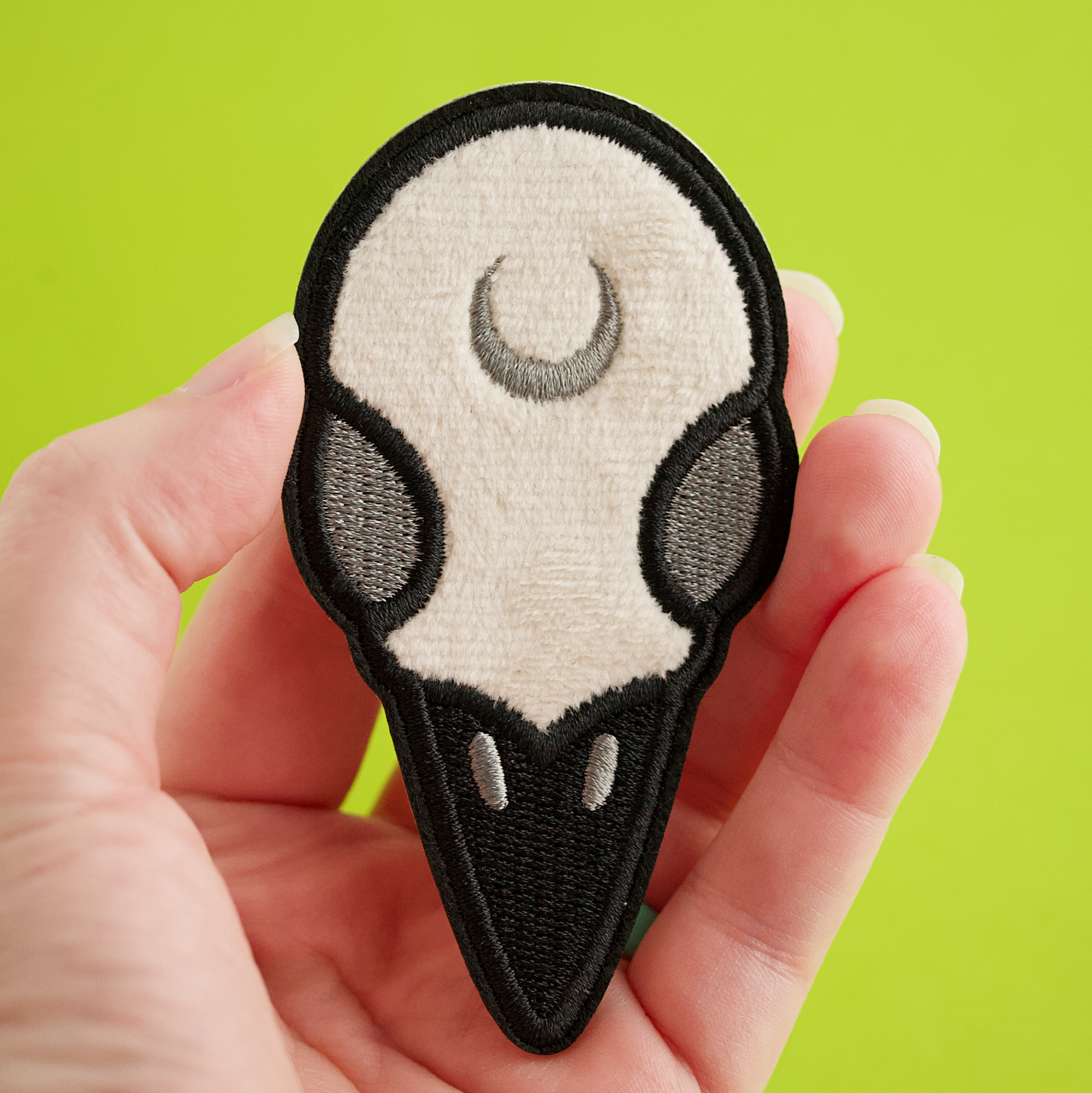 Raven Skull Fuzzy Patch