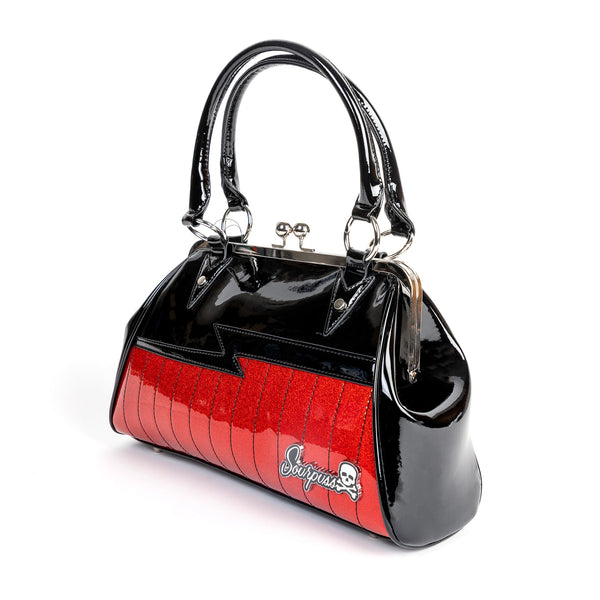 Shock Me Handbag - Black/Red