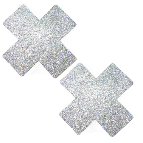 Silver Pixie Dust Glitter X Factor Nipple Cover Pasties