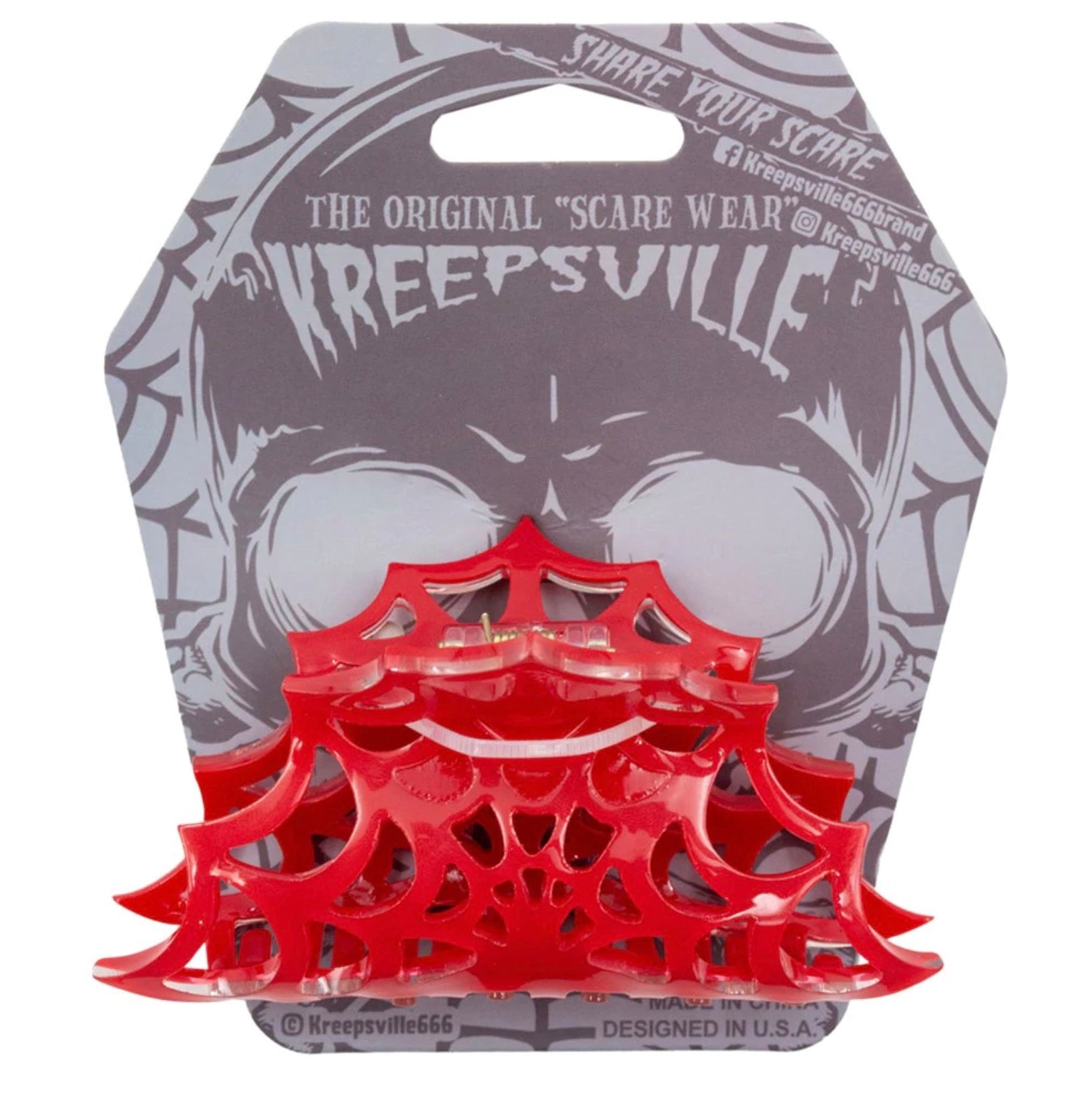 Spiderweb Hair Claw Clip Red