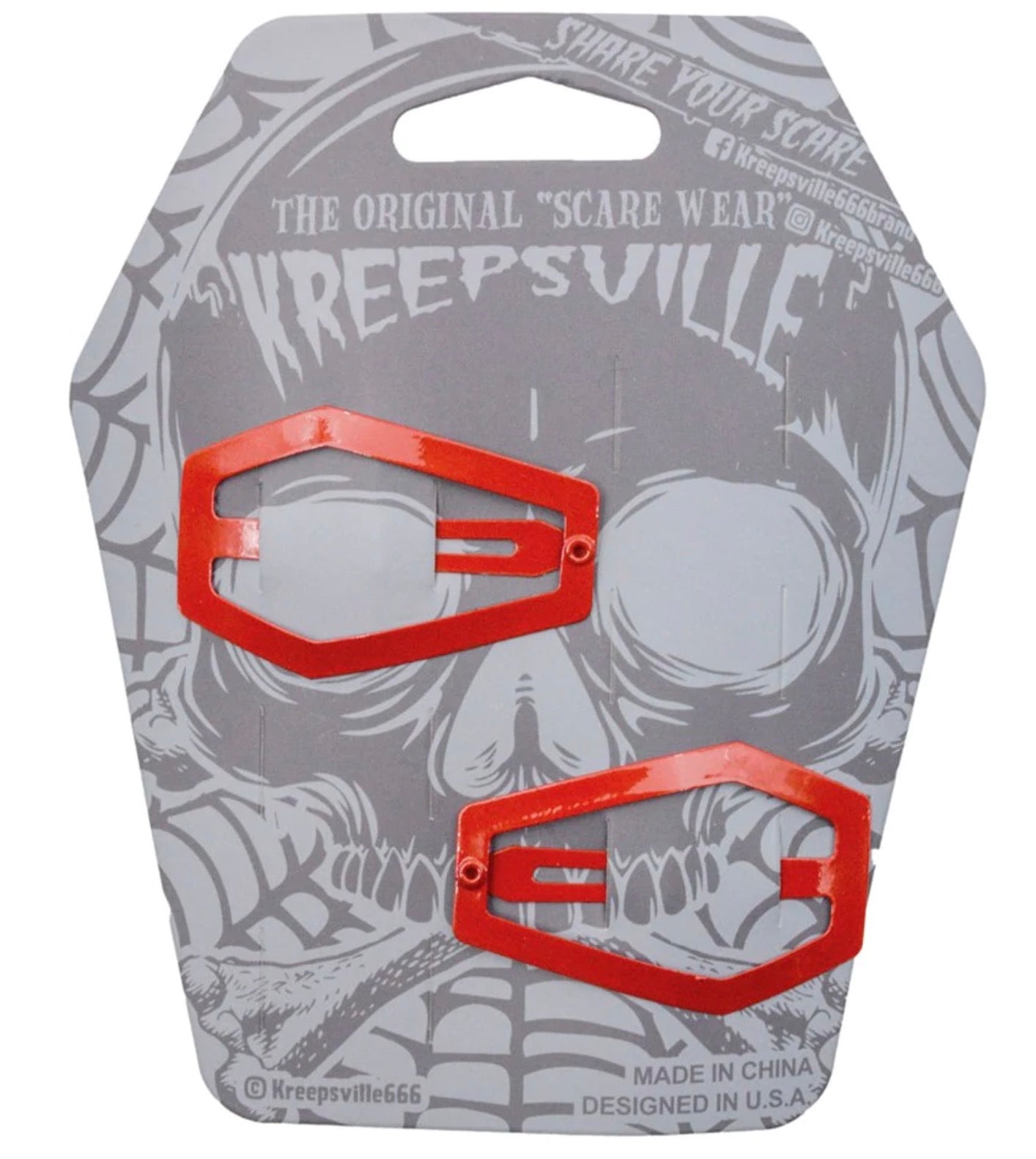 Coffin Snap Hair Clip - Red