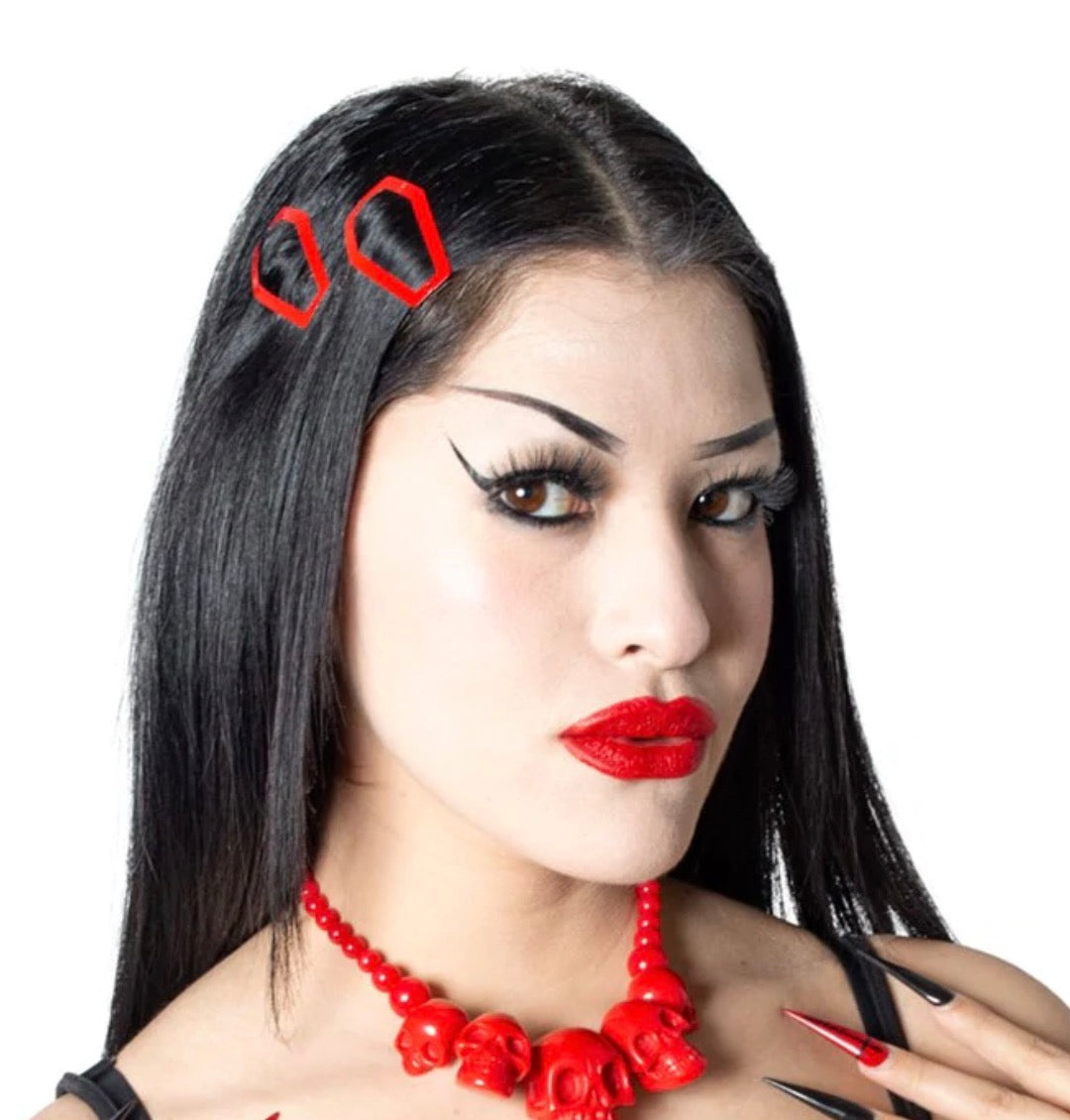 Coffin Snap Hair Clip - Red