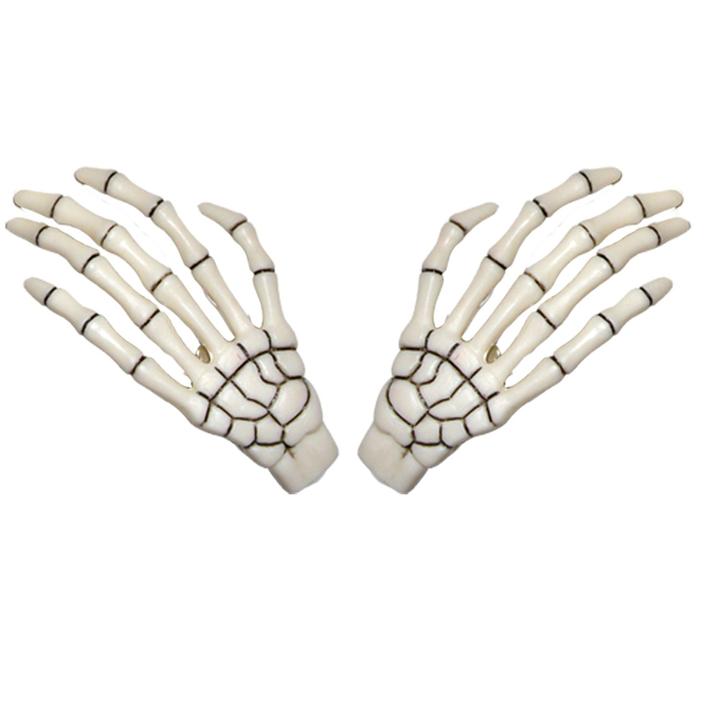 Skeleton Bone Hand Hairslides White