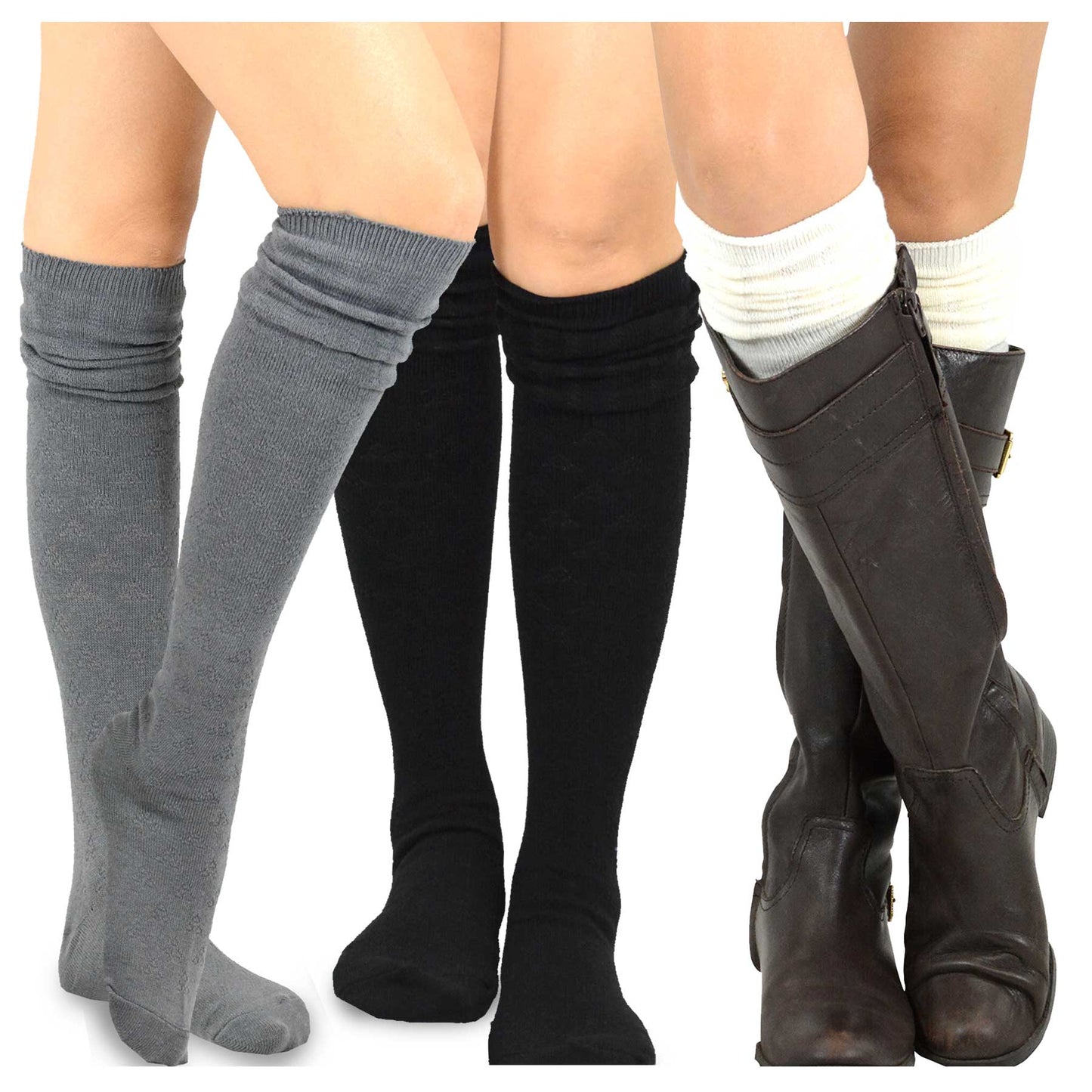 Women's Knee High Soft Top Socks 3pk