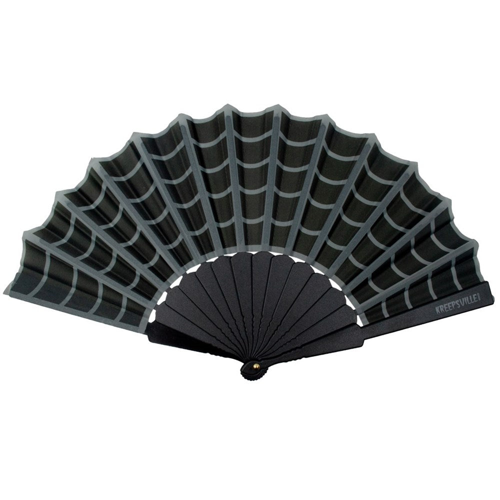 Spiderweb Scallop Hand Fan - Black