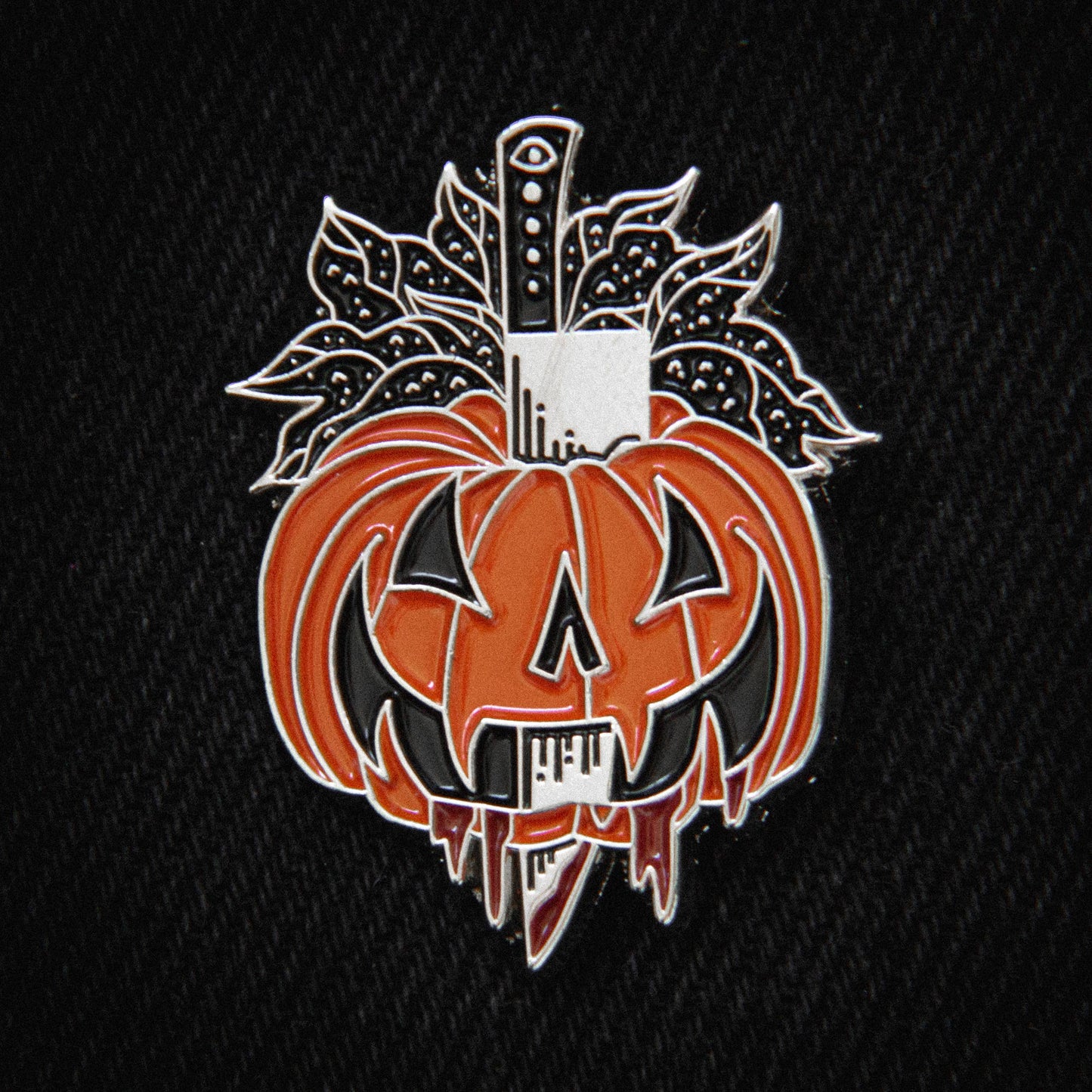 Stabbed Jack-O-Lantern Pumpkin Enamel Pin