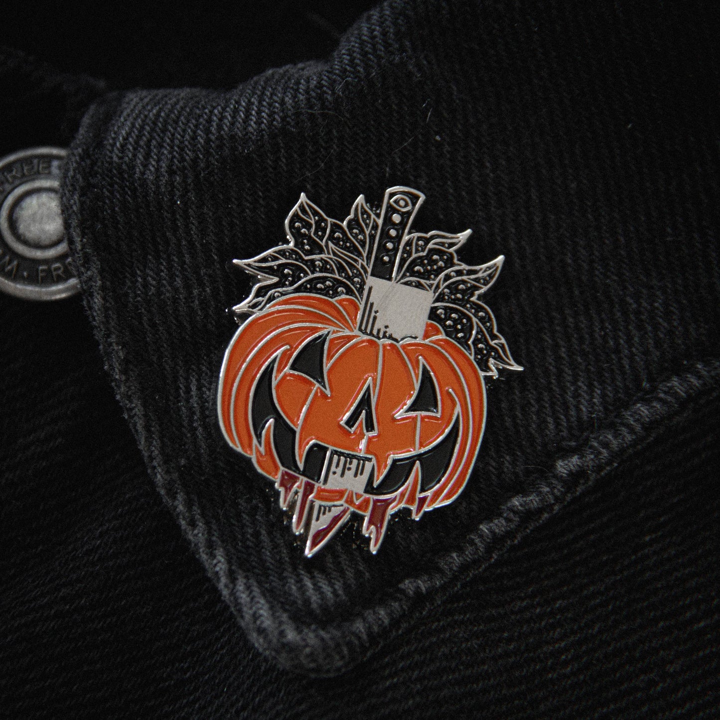 Stabbed Jack-O-Lantern Pumpkin Enamel Pin