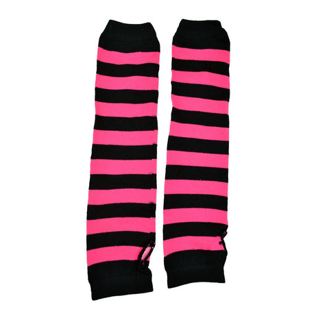 Stripe Armwarmers – Black/Pink