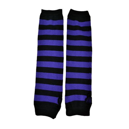 Stripe Armwarmers – Black/Purple