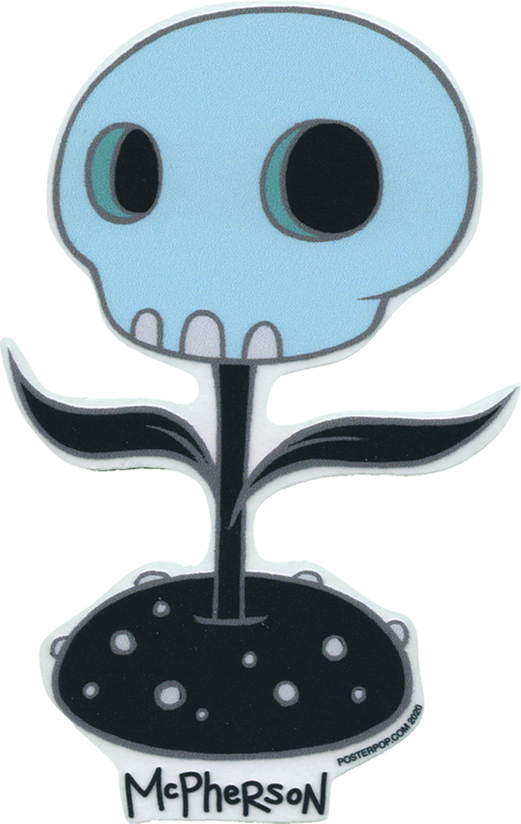 Tara McPherson Blue Skull Flower Sticker