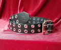 Leather Two Row Eyelet Belt