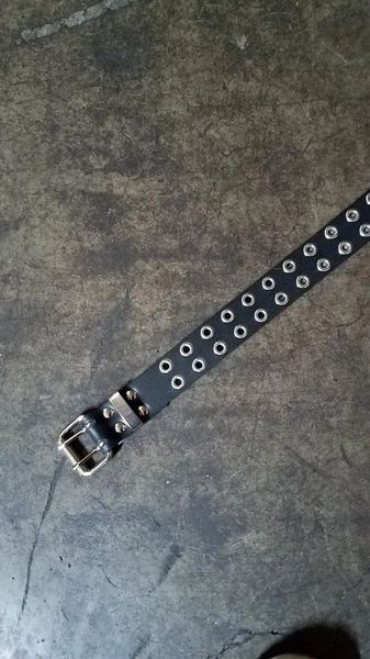 Leather Two Row Eyelet Belt