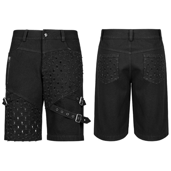 Ripped Buckle Splice Shorts