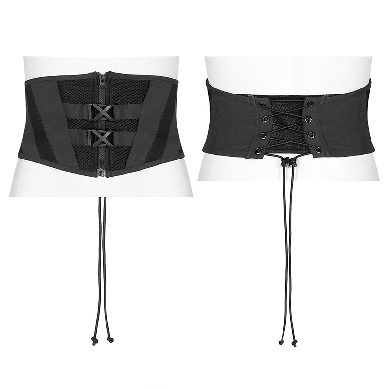 Black and Gray Corset With Buckles