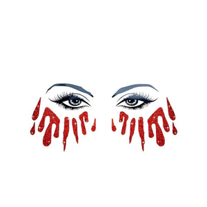 Bloody Awesome Glitter Tears Face Sticker
