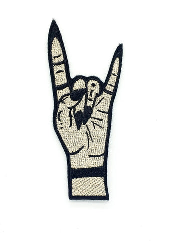 Witchy Metal Horns Hand Iron On Embroidered Patch - Fair