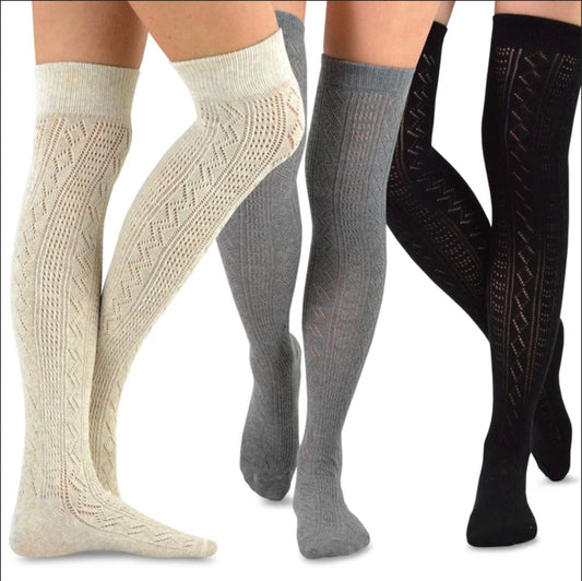 Women's Acrylic Over The Knee High Assorted 3-Pack