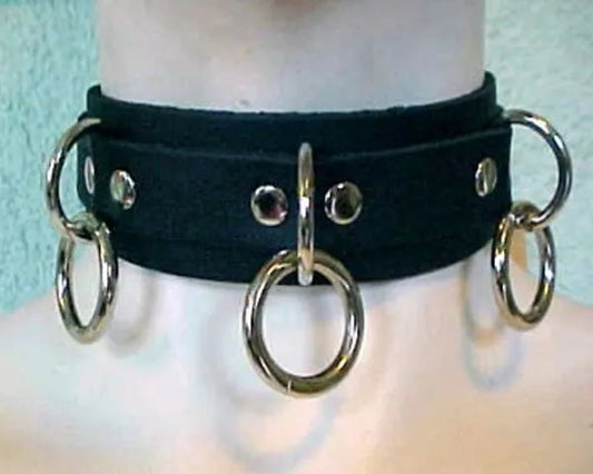 Bondage Choker with Three Rings