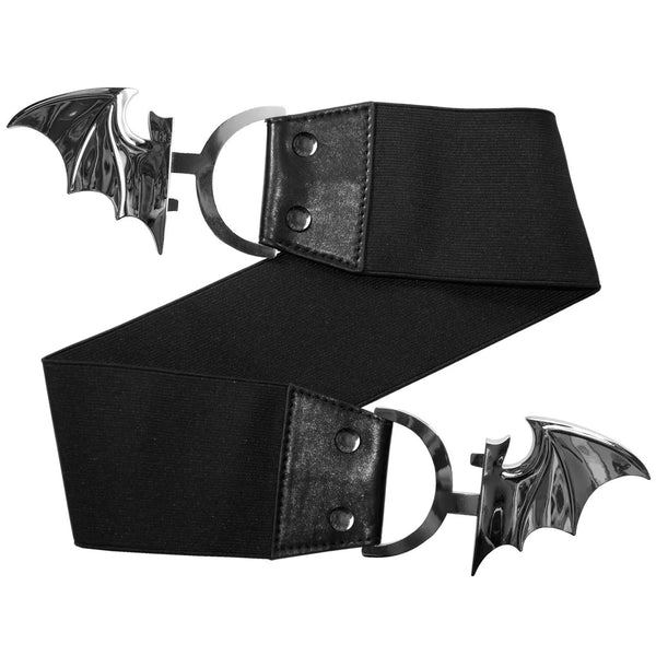 Bat Elastic Waist Belt - Silver