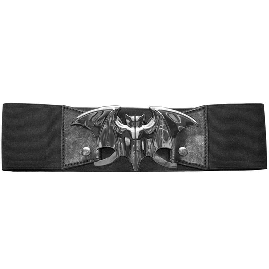 Bat Elastic Waist Belt - Silver