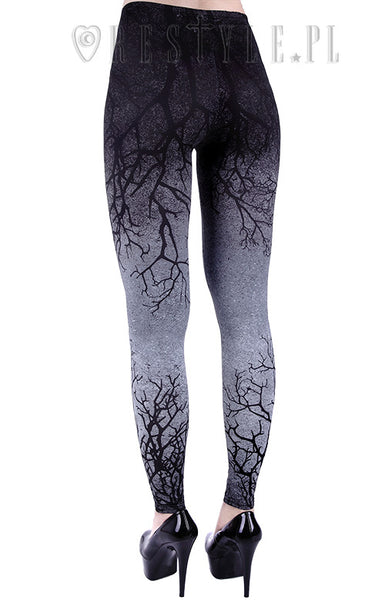 Gray Branches Ombre Leggings
