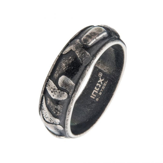 Gun Metal Plated 3D Canyon Pattern Ring