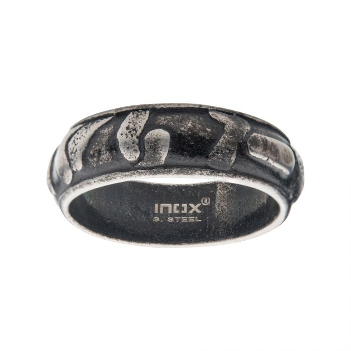 Gun Metal Plated 3D Canyon Pattern Ring