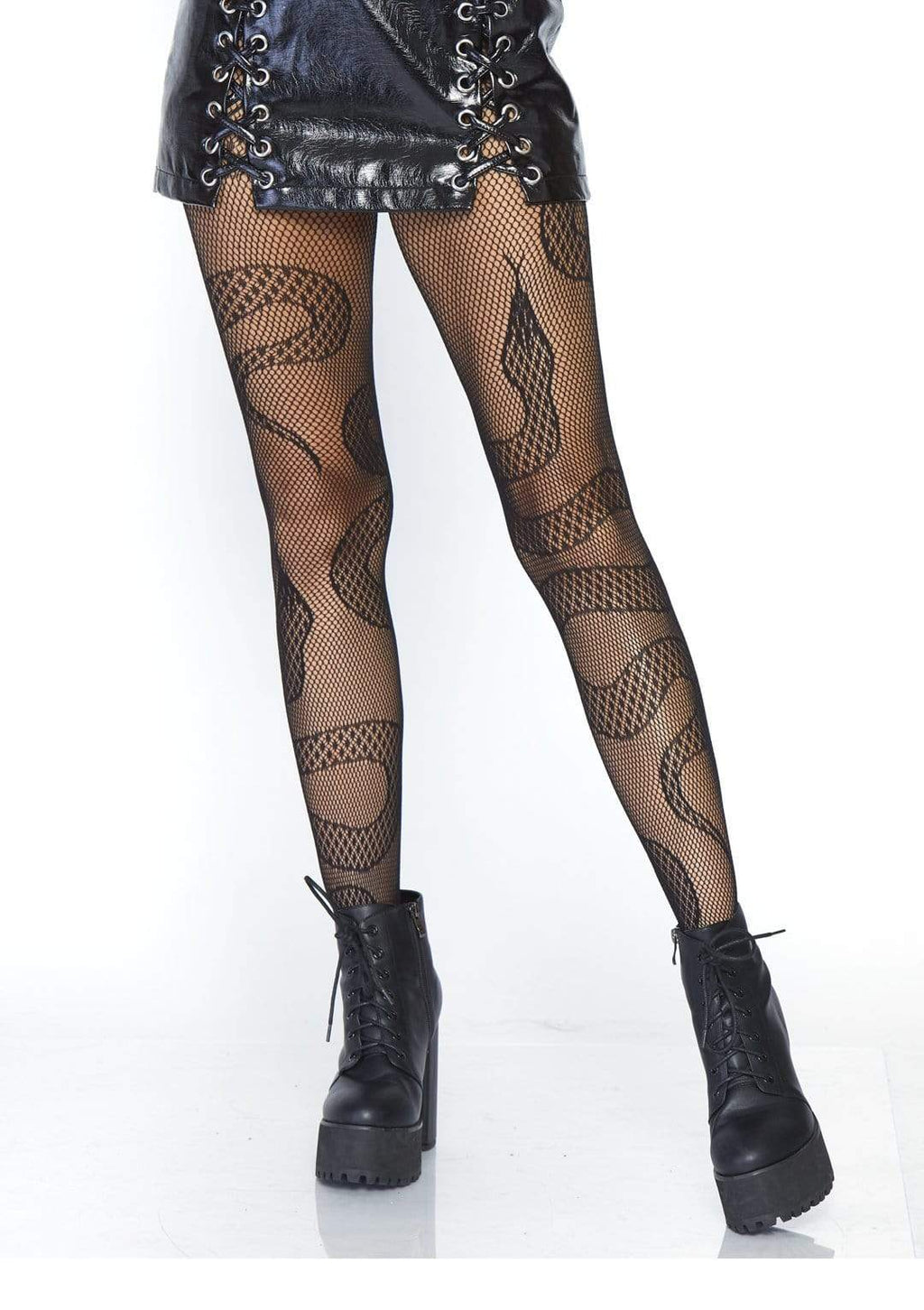 Snake Fishnet Tights