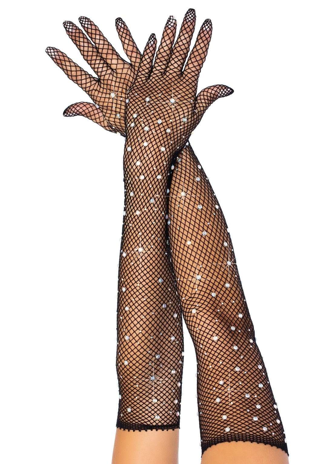 Rhinestone Opera Length Gloves