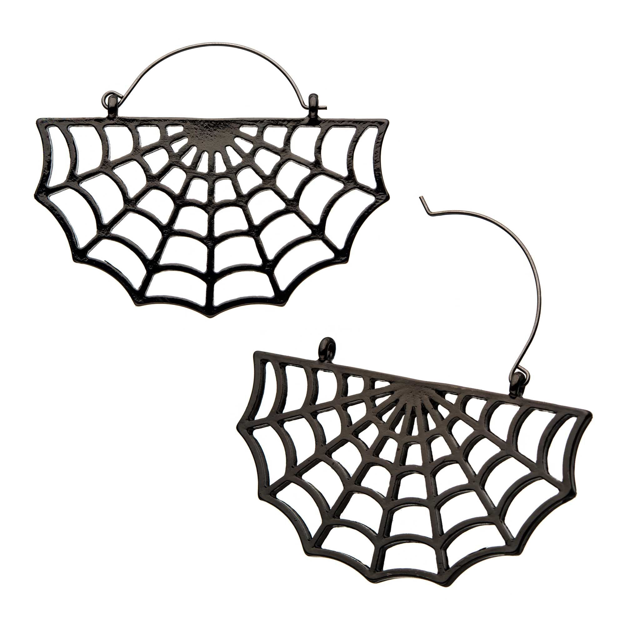 Gunmetal Plated Spider Web Plug Hoop