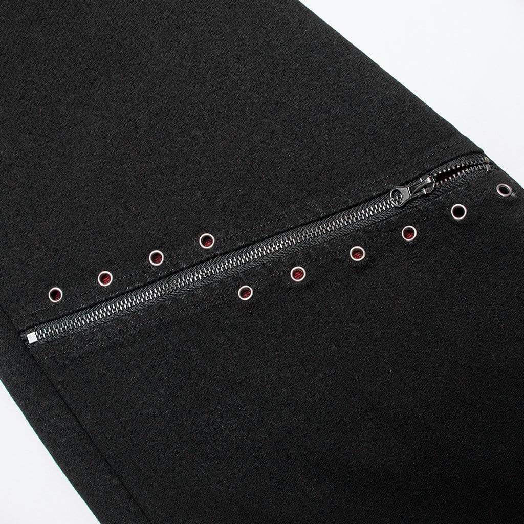 Punk Splice Zipper Straight Pants