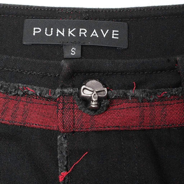 Punk Splice Zipper Straight Pants