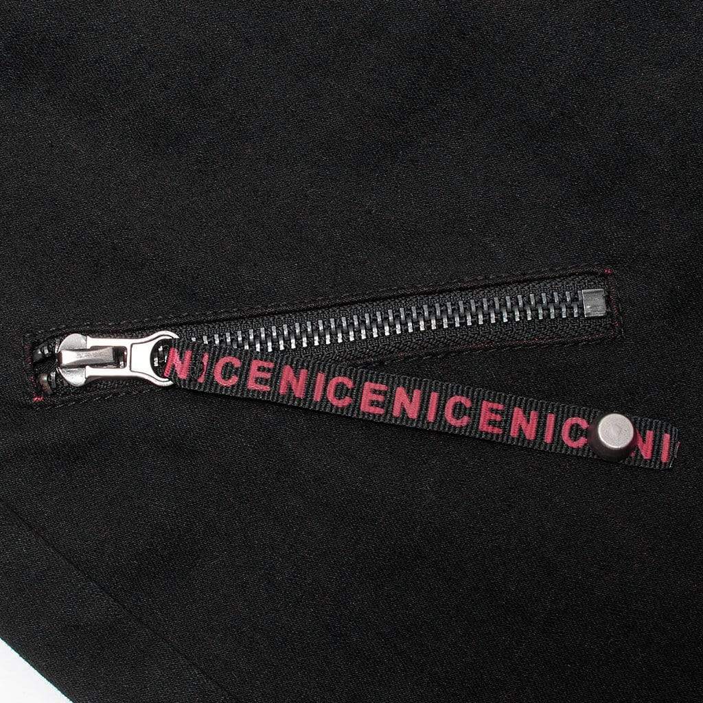 Punk Splice Zipper Straight Pants