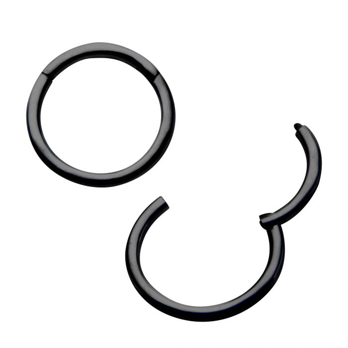 Black Plated Hinged Segment Ring - 20g 5/16"