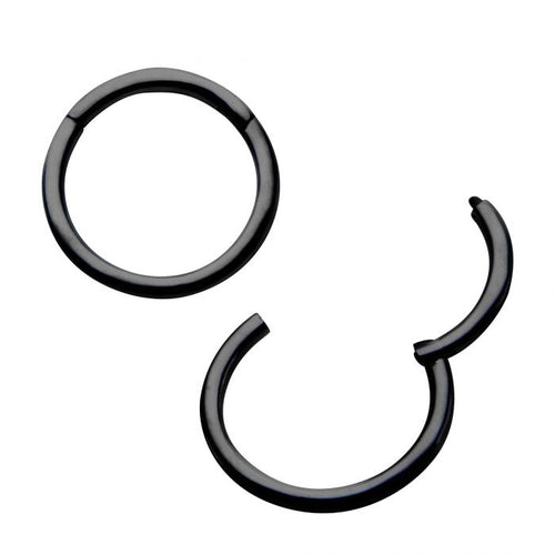 Black Plated Hinged Segment Ring - 18g 3/8"