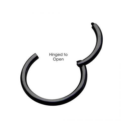 Black Plated Hinged Segment Ring - 18g 5/16"