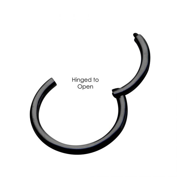 Black Plated Hinged Segment Ring - 18g 3/8"