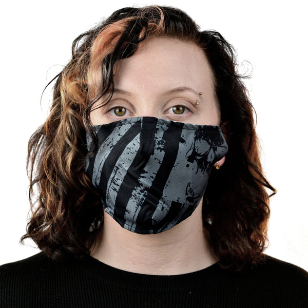 Stripes Mask - Black and Gray