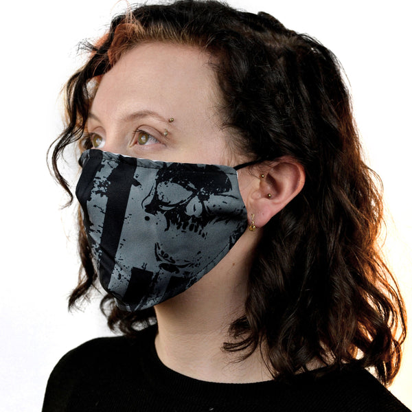 Stripes Mask - Black and Gray